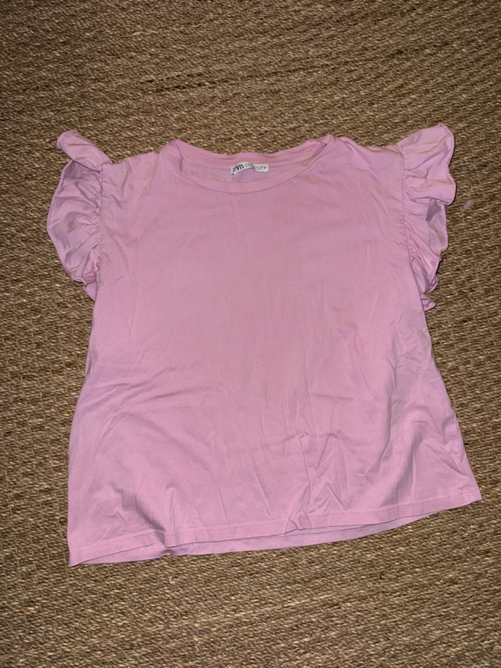 Zara Light Pink Ruffle Sleeve Tee
